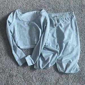 grey outfit